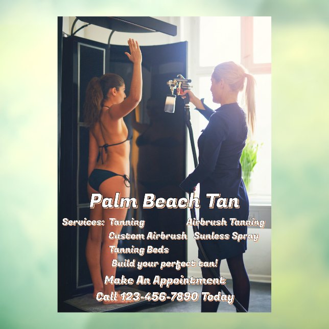 Customize Spray Tanning Booth Business 4  Window Cling (Sheet 3)