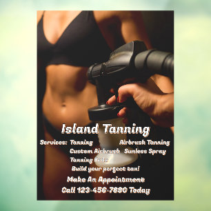 Customize Spray Tanning Booth Business  Window Cling