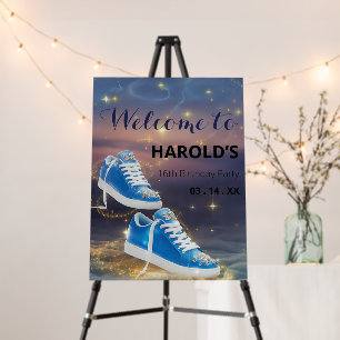 Customize Starry Night Birthday Sneaker Ball Party Foam Board