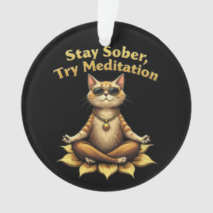 Customize Stay Sober Try Meditation Path to Win Ornament
