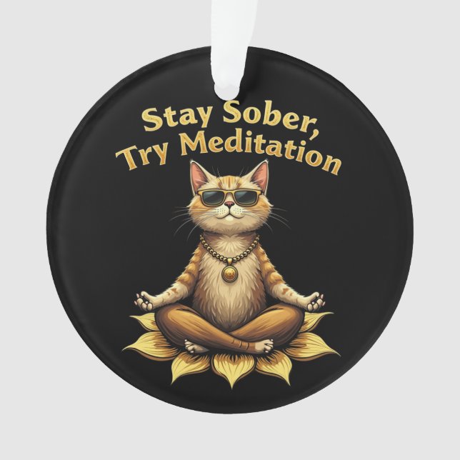 Customize Stay Sober Try Meditation Path to Win Ornament (Front)