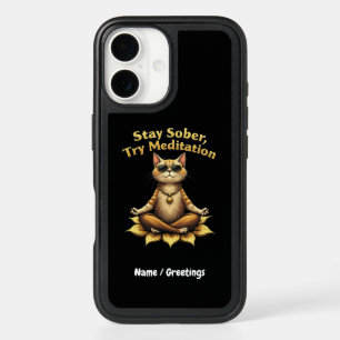 Customize Stay Sober Try Meditation Path to Win iPhone 16 Case