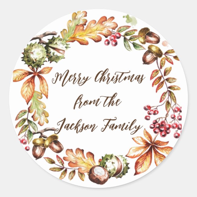 Customize Stickers - Woodland Wreath (Front)