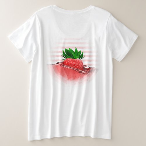 Customize Strawberry Trendy White Color Template Plus Size T_Shirt
