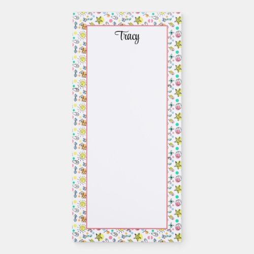 Customize Summer Beach Pattern Magnetic Notepad
