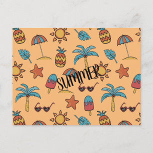 Customize Summer Pattern Postcard