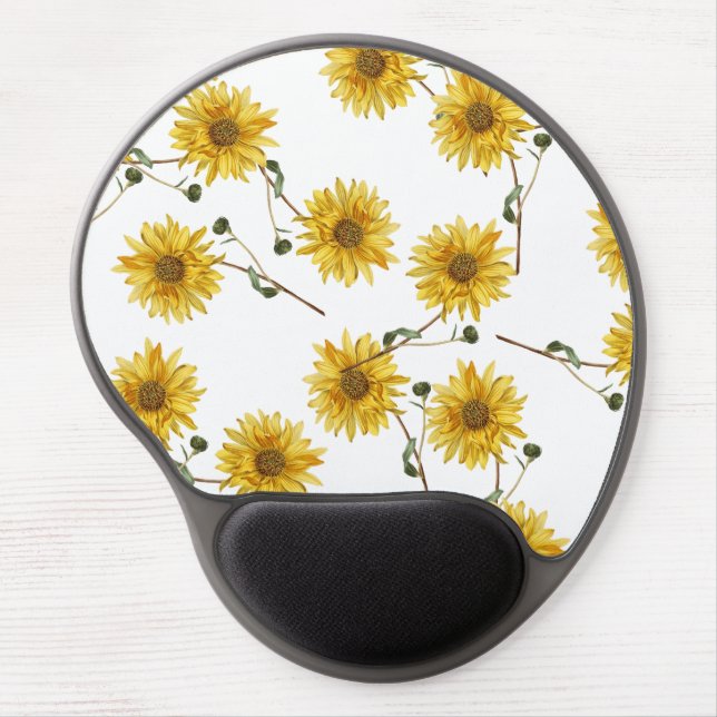 Customize Sunflower Design Gel Mouse Pad (Front)