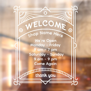 Customize Sunrise Restaurant Cafe Shop Open Hour 2 Window Cling