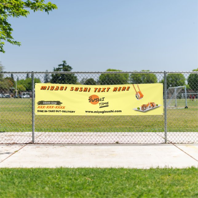 Customize Sushi Bar Restaurant Advertising Large Banner (Insitu)