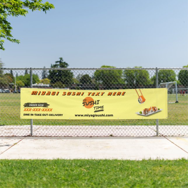Customize Sushi Bar Restaurant Advertising Large Banner (Insitu)