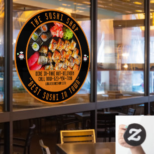 Customize Sushi Restaurant Large Front Window Cling