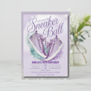 Customize Sweet Lavender Birthday Sneaker Ball Invitation