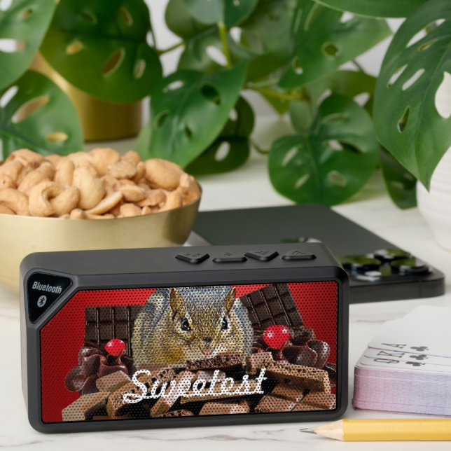 Customize Sweetest Day Chocolate Chipmunk Bluetooth Speaker (Insitu(Table))