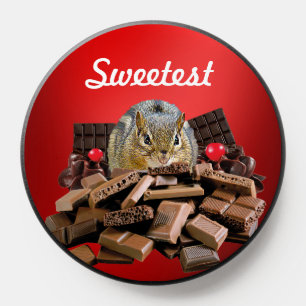 Customize Sweetest Day Chocolate Chipmunk PopSocket
