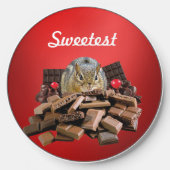 Customize Sweetest Day Chocolate Chipmunk Wireless Charger (Front)