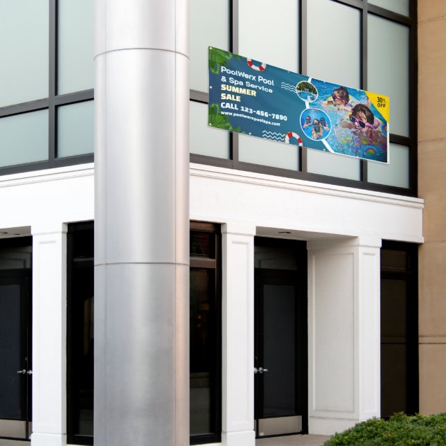 Customize Swimming Pool Spa Maintenance Promo Banner (Outside Building)