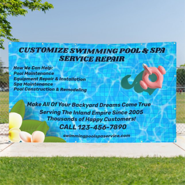 Customize Swimming Pool Spa Maintenance Repair Ser Banner (Outside)