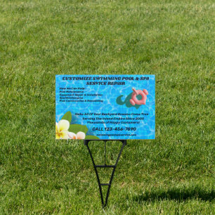 Customize Swimming Pool Spa Maintenance Repair Sign