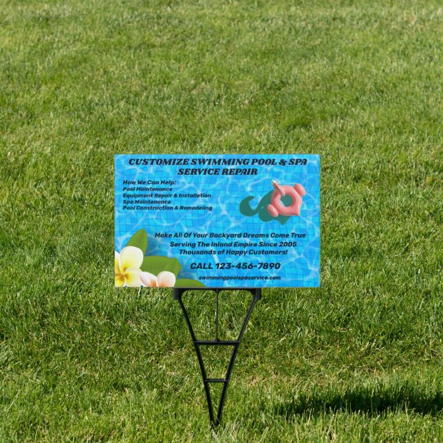 Customize Swimming Pool Spa Maintenance Repair  Sign (Insitu)