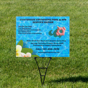Customize Swimming Pool Spa Maintenance Repair Sign