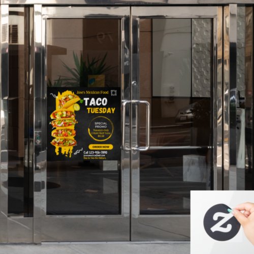 Customize Taco Tuesday Mexican Restaurant Promo Window Cling
