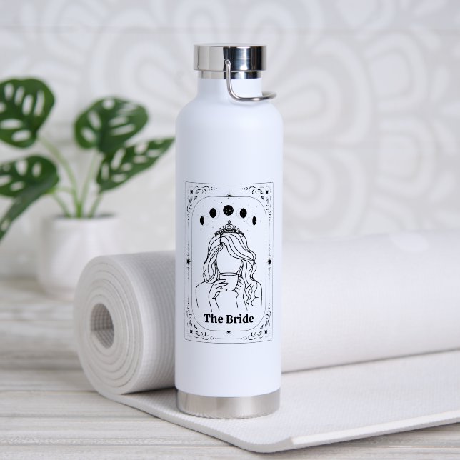 Customize Tarot Bride Bachelorette Bridesmaid Gift Water Bottle (Yoga (Rotated))