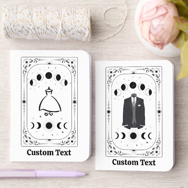 Customize Tarot Hallowedding Celestial Moon Zodiac Foil Vow Books (Wedding)