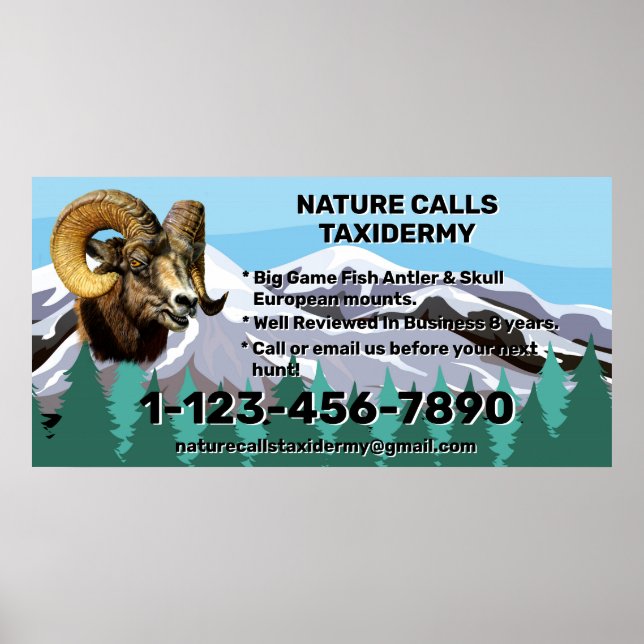 Customize Taxidermy Shop Business Promotional Poster (Front)