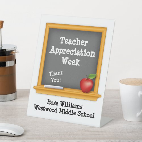 Customize Teacher Appreciation Week Thank You Pedestal Sign