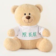 customize teddy bear name mint black custom
