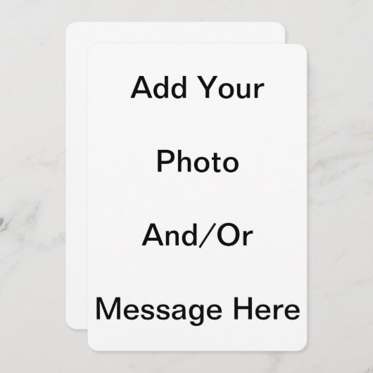 Customize Template Blank 5 x 7 Basic White Cards (Front/Back)