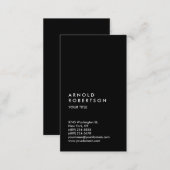 Customize Text Black Professional Business Card (Front/Back)