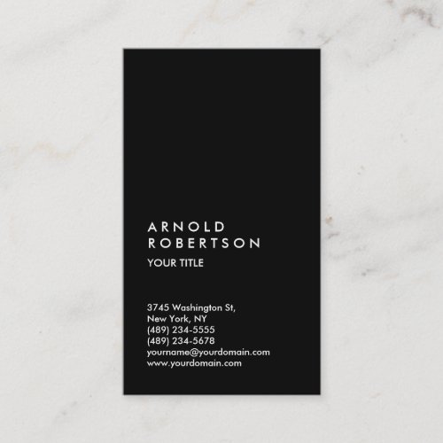 Customize Text Black Professional Business Card