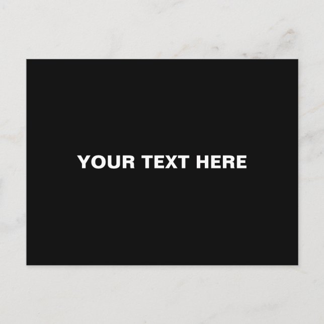 Customize text, black white minimalist postcard (Front)