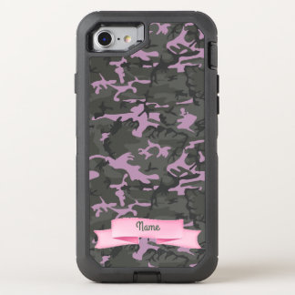 Customize Text - Camo with Pink OtterBox Defender iPhone SE/8/7 Case