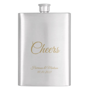 customize text Cheers Wedding gift favors Flask