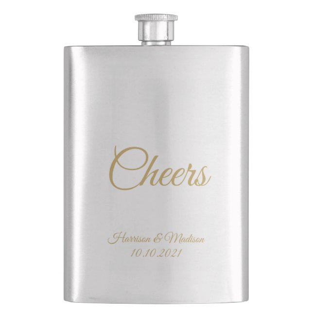 customize text Cheers Wedding gift favors Flask (Front)
