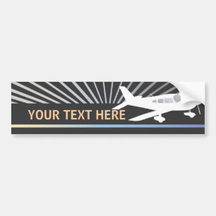 Customize Text - Low Wing Airplane Bumper Sticker