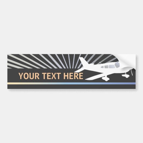 Customize Text _ Low Wing Airplane Bumper Sticker