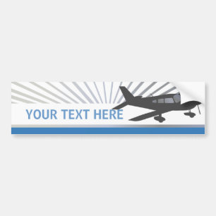 Customize Text - Low Wing Airplane Bumper Sticker
