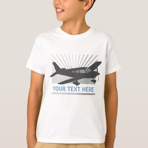 Customize Text _ Low Wing Airplane T_Shirt