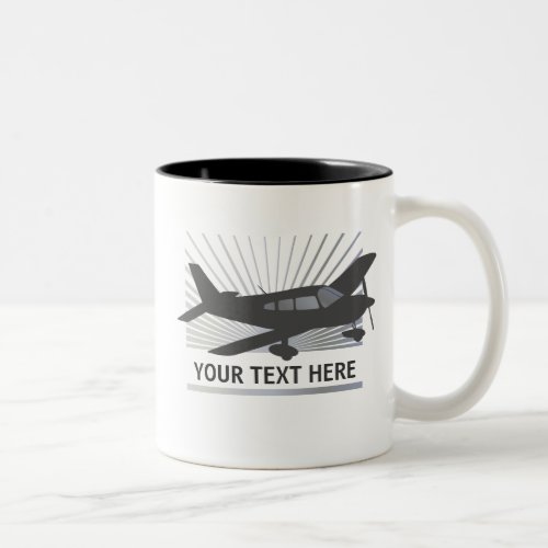 Customize Text _ Low Wing Airplane Two_Tone Coffee Mug