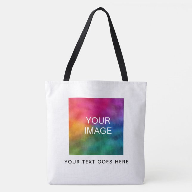 Customize Text Name Image Photo Logo Here Tote Bag (Front)