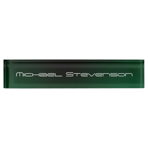 Customize Text Professional Modern Green Nameplate