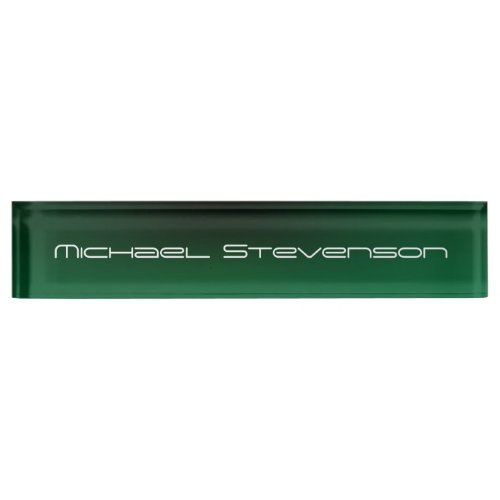 Customize Text Professional Modern Green Nameplate