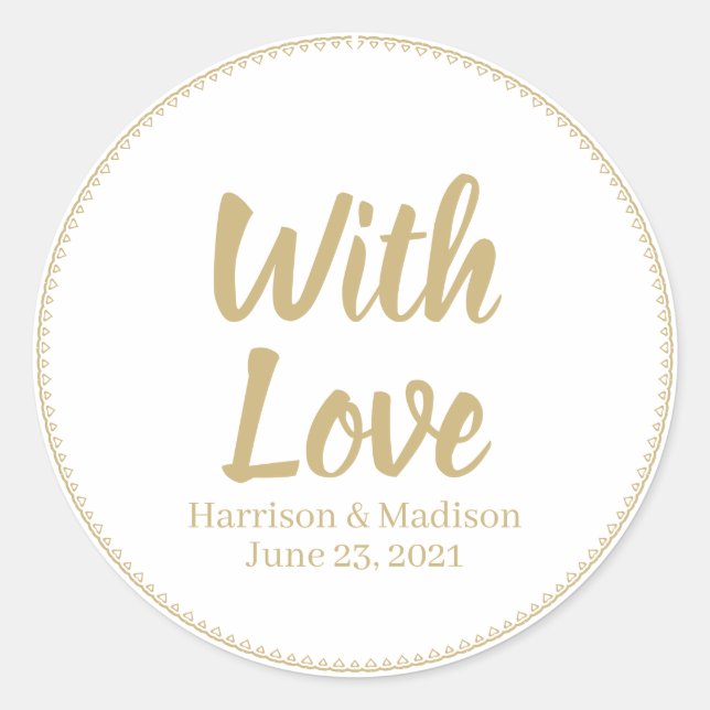 customize text Wedding gift favor tag stickers (Front)