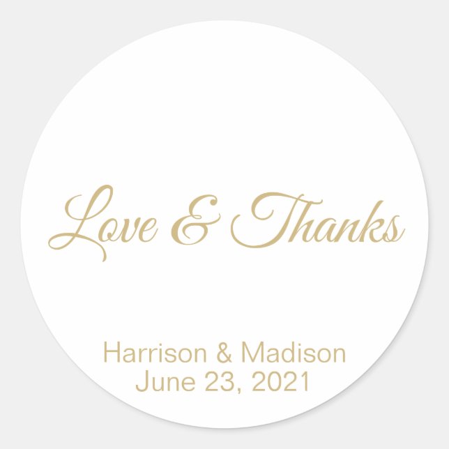 customize text Wedding gift favor tag stickers (Front)