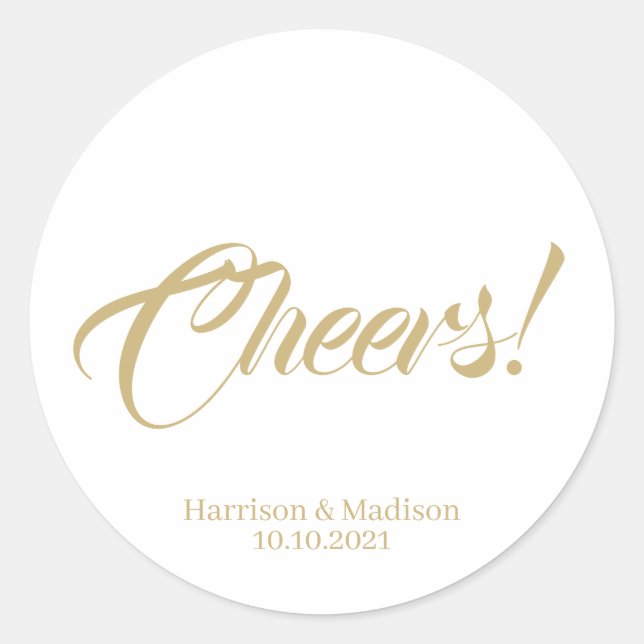 customize text Wedding gift favor tag stickers (Front)