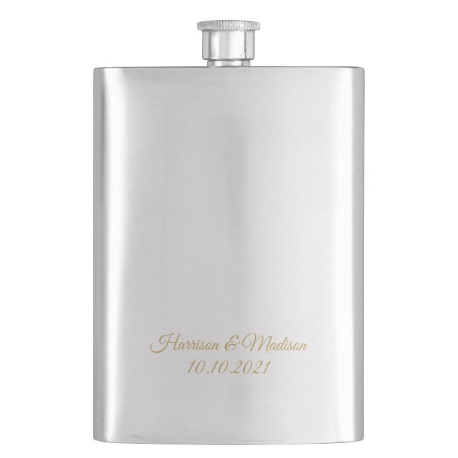 customize text Wedding gift favors Flask (Front)