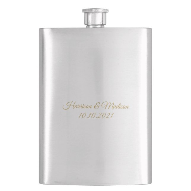 customize text Wedding gift favors Flask (Front)